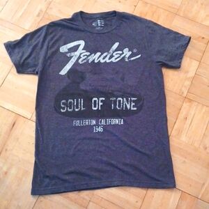 Fender guitar tee shirt men's size medium gray